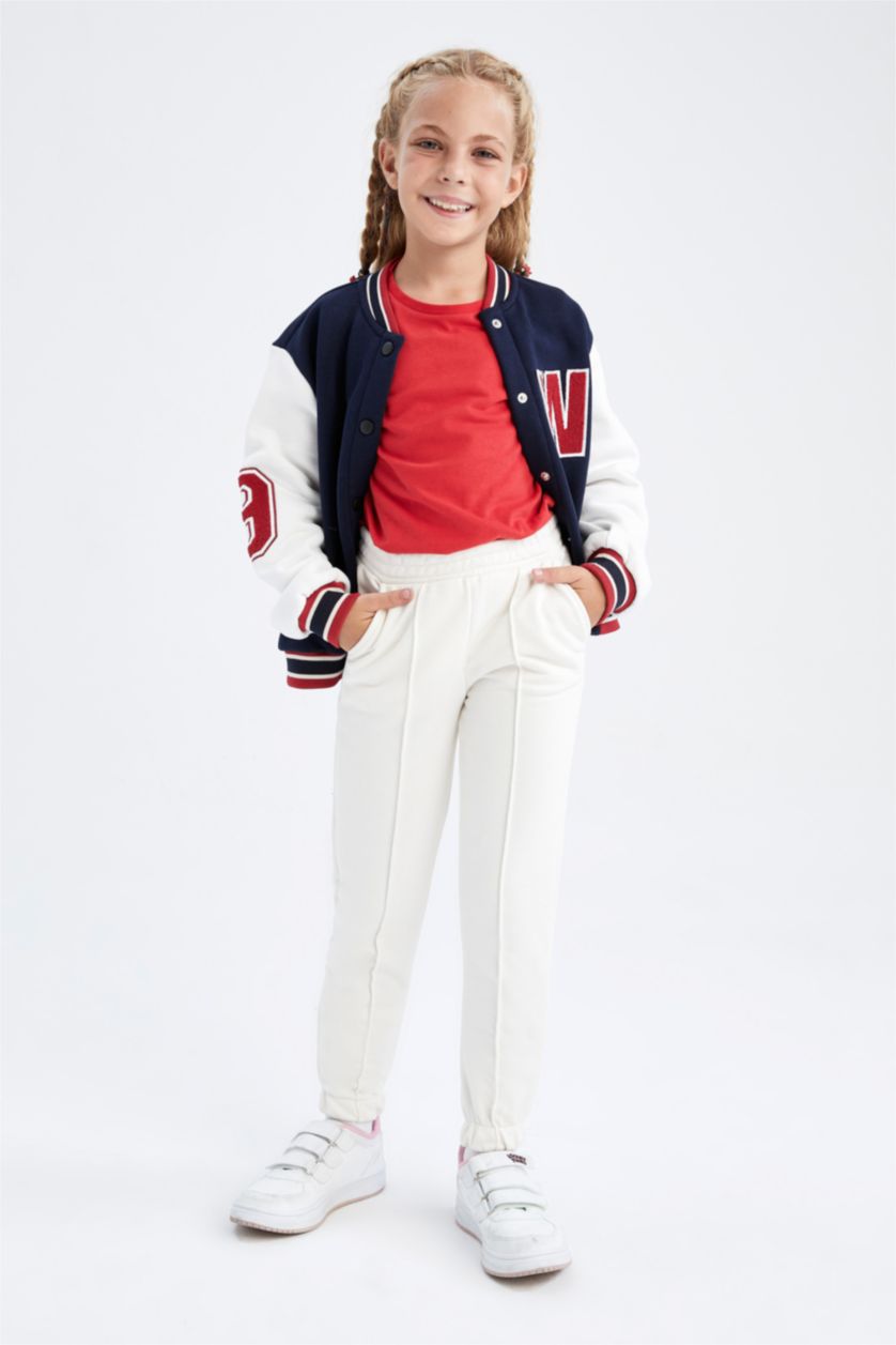 Kız Çocuk - Genç Kız Ekru Kız Çocuk Beyaz Okul Eşofman Altı