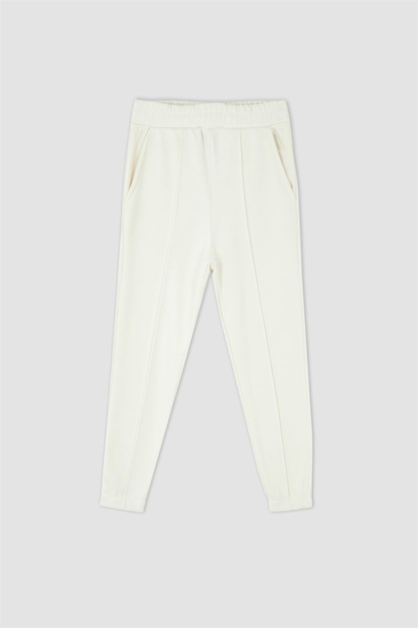 Kız Çocuk - Genç Kız Ekru Kız Çocuk Beyaz Okul Eşofman Altı