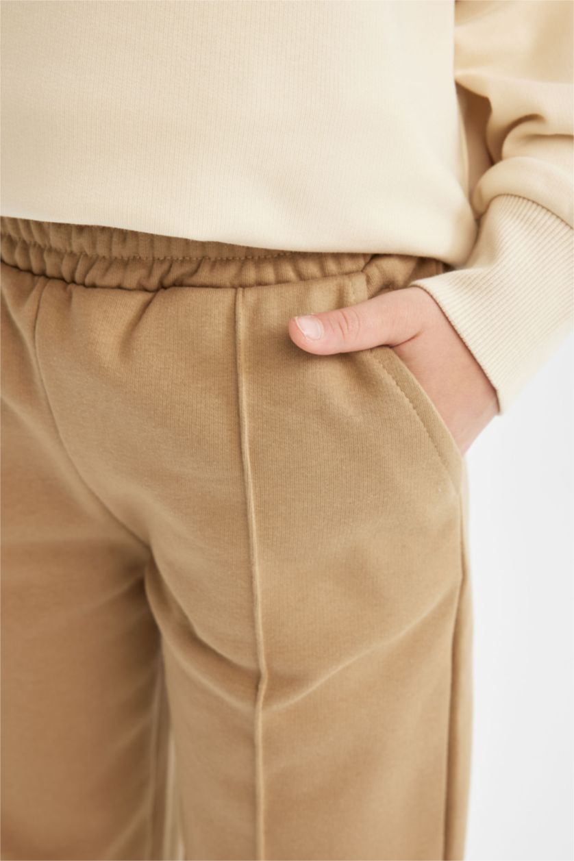 GIRLS & TEENS Beige Girl Jogger Standard Fit School Sweatpants