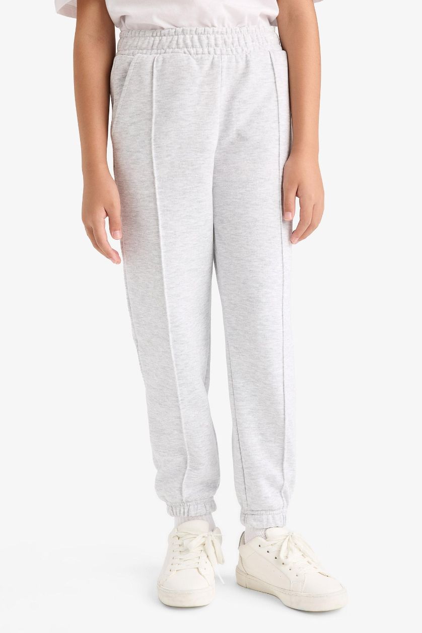 Girls & Teens Light Grey Melange Girl Jogger Fit Pants