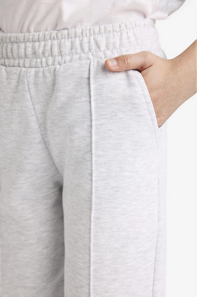 Girls & Teens Light Grey Melange Girl Jogger Fit Pants