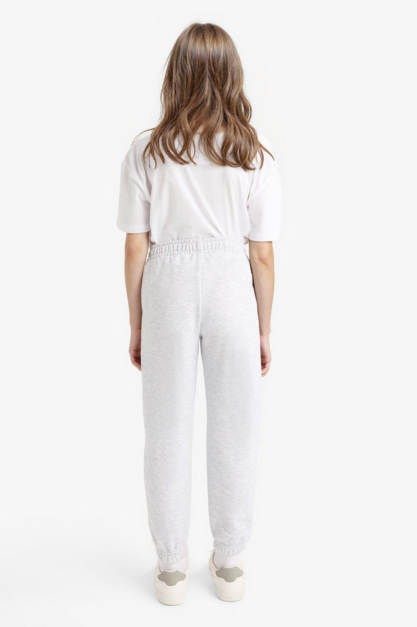 Girls & Teens Light Grey Melange Girl Jogger Fit Pants