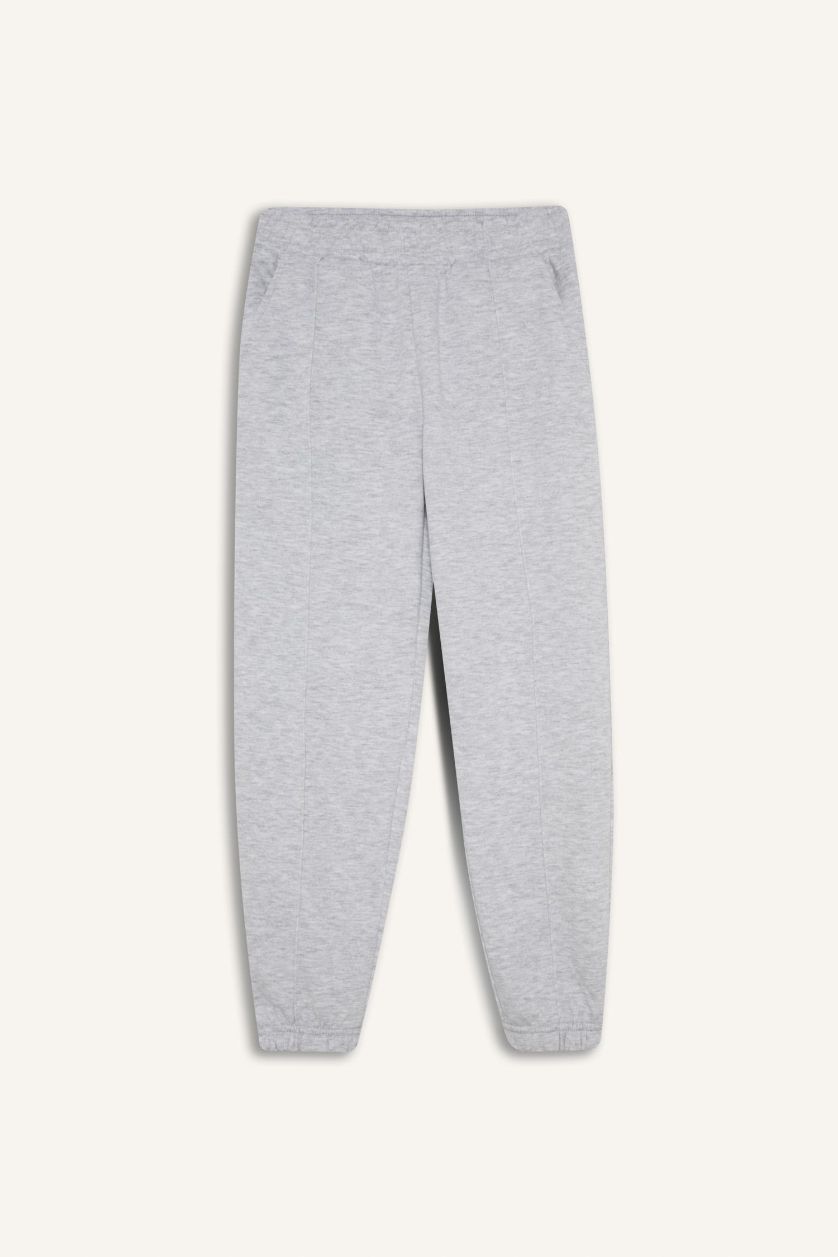 Girls & Teens Light Grey Melange Girl Jogger Fit Pants