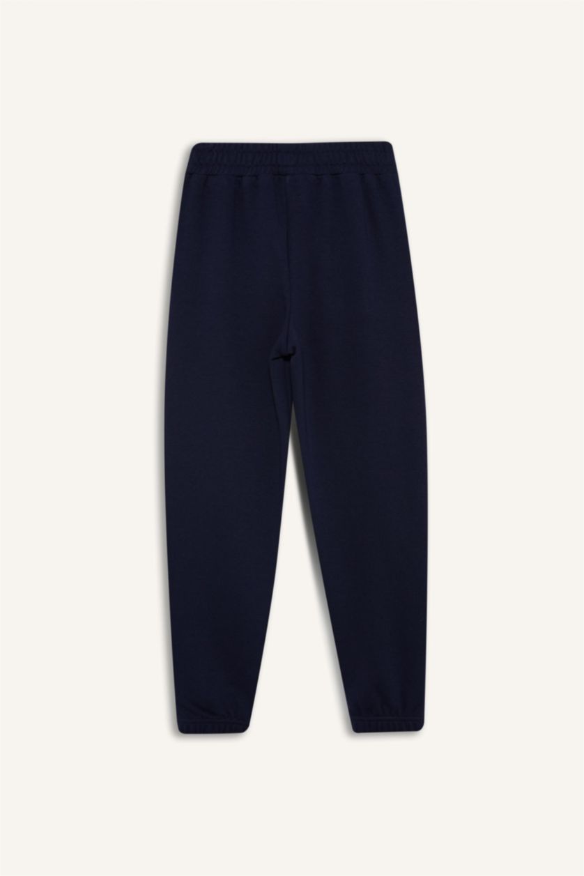 Kız Çocuk - Genç Kız Lacivert Kız Çocuk Beli Lastikli Basic Düz Okul Jogger Eşofman Altı