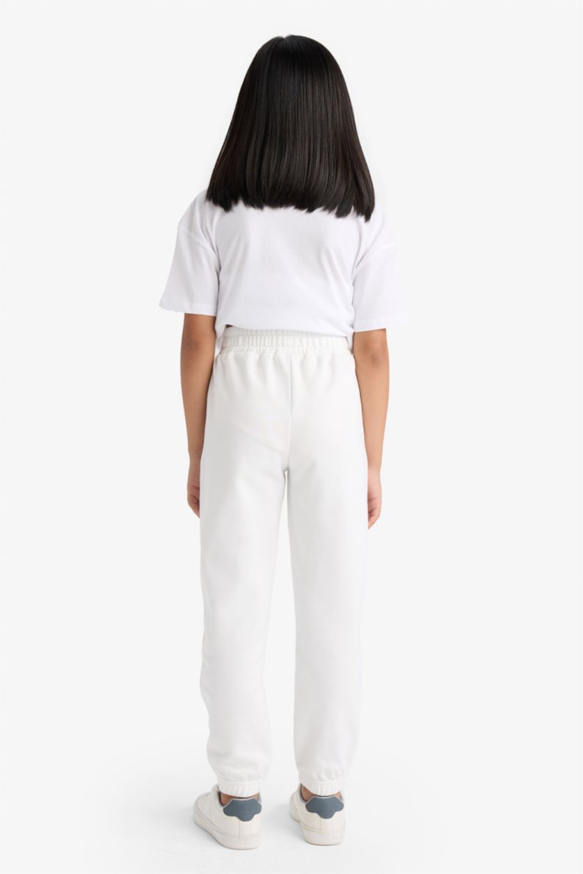Girls & Teens White Girl Elastic Waist Basic Jogger Sweatpants