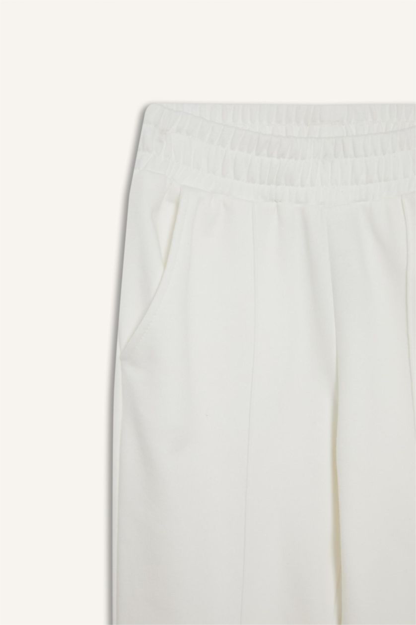 Girls & Teens White Girl Elastic Waist Basic Jogger Sweatpants