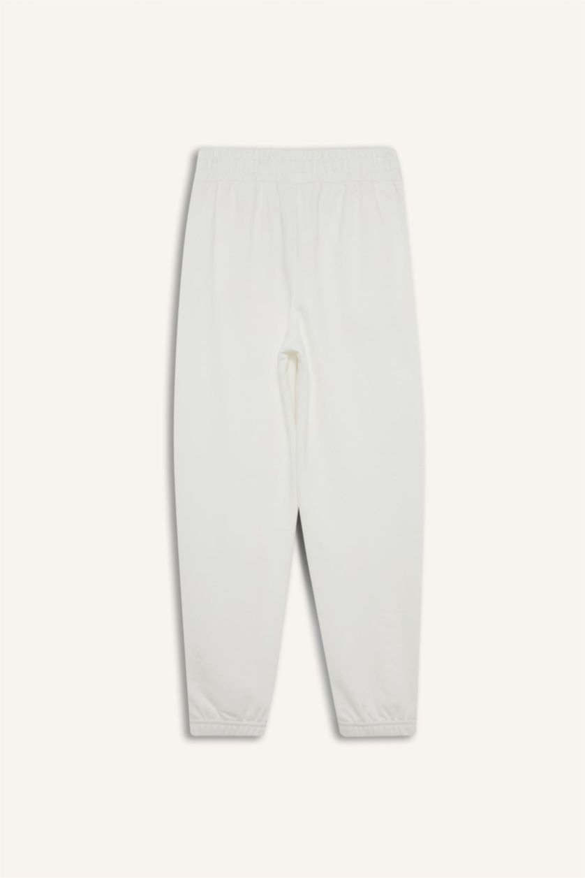 Girls & Teens White Girl Elastic Waist Basic Jogger Sweatpants