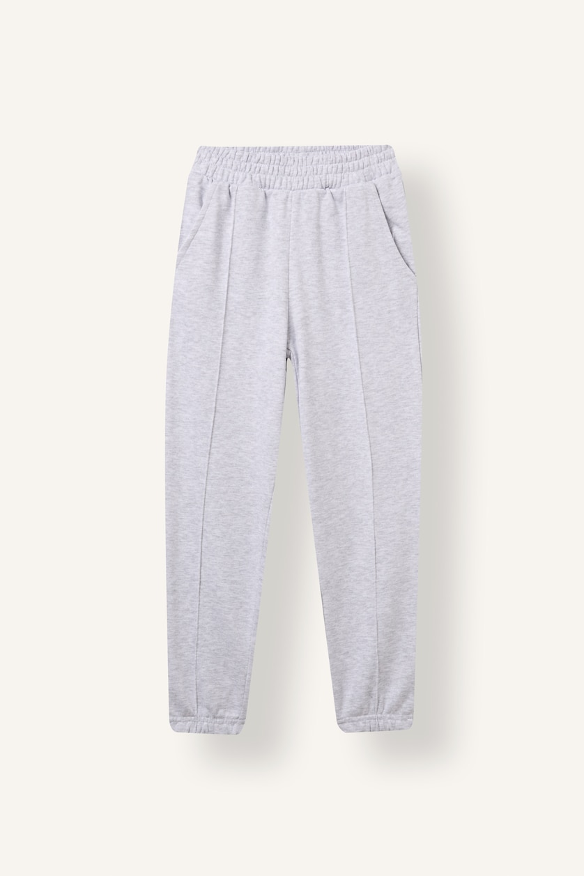 Girls & Teens Light Grey Melange Girl Elastic Waist Jogger Sweatpants