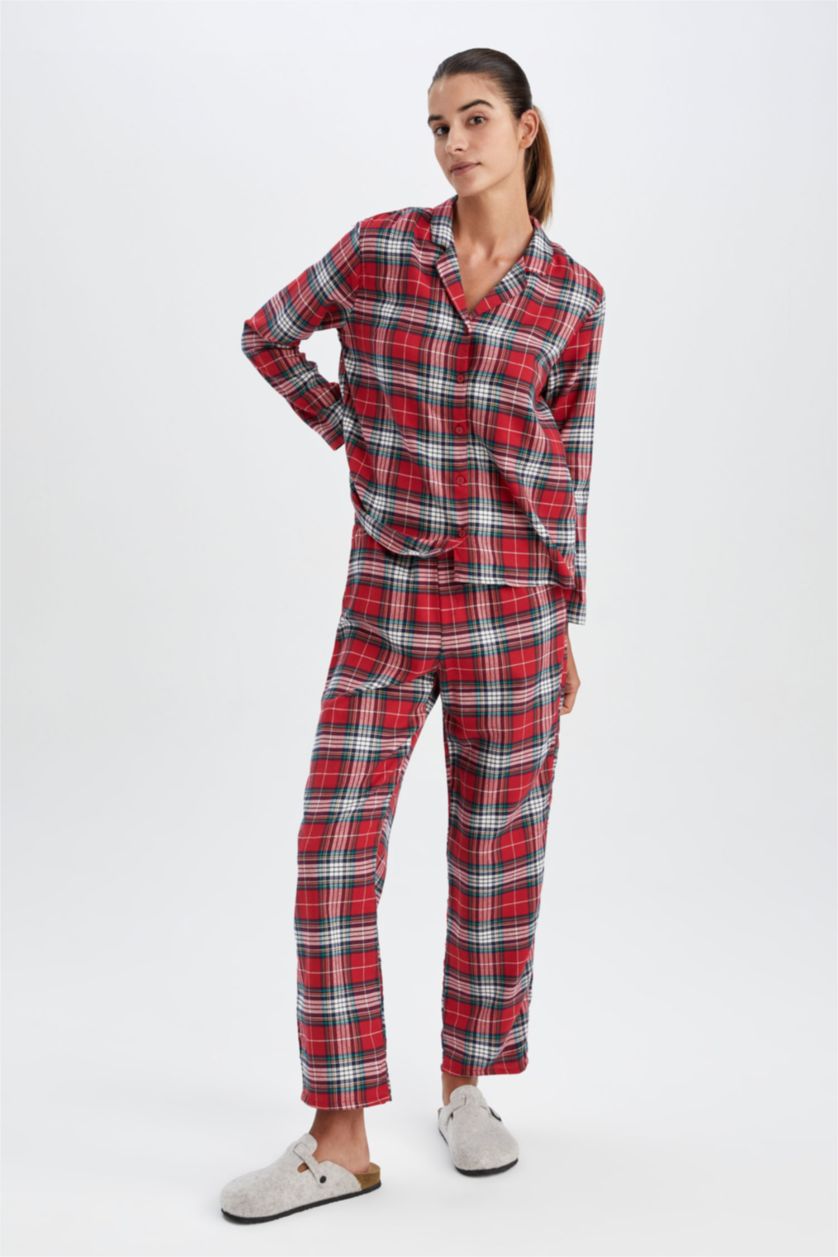 Женщины Красный Flanel 2 piece Set