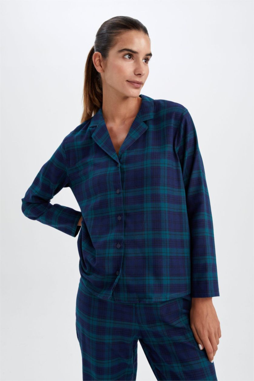 WOMAN NAVY Flanel 2 piece Set