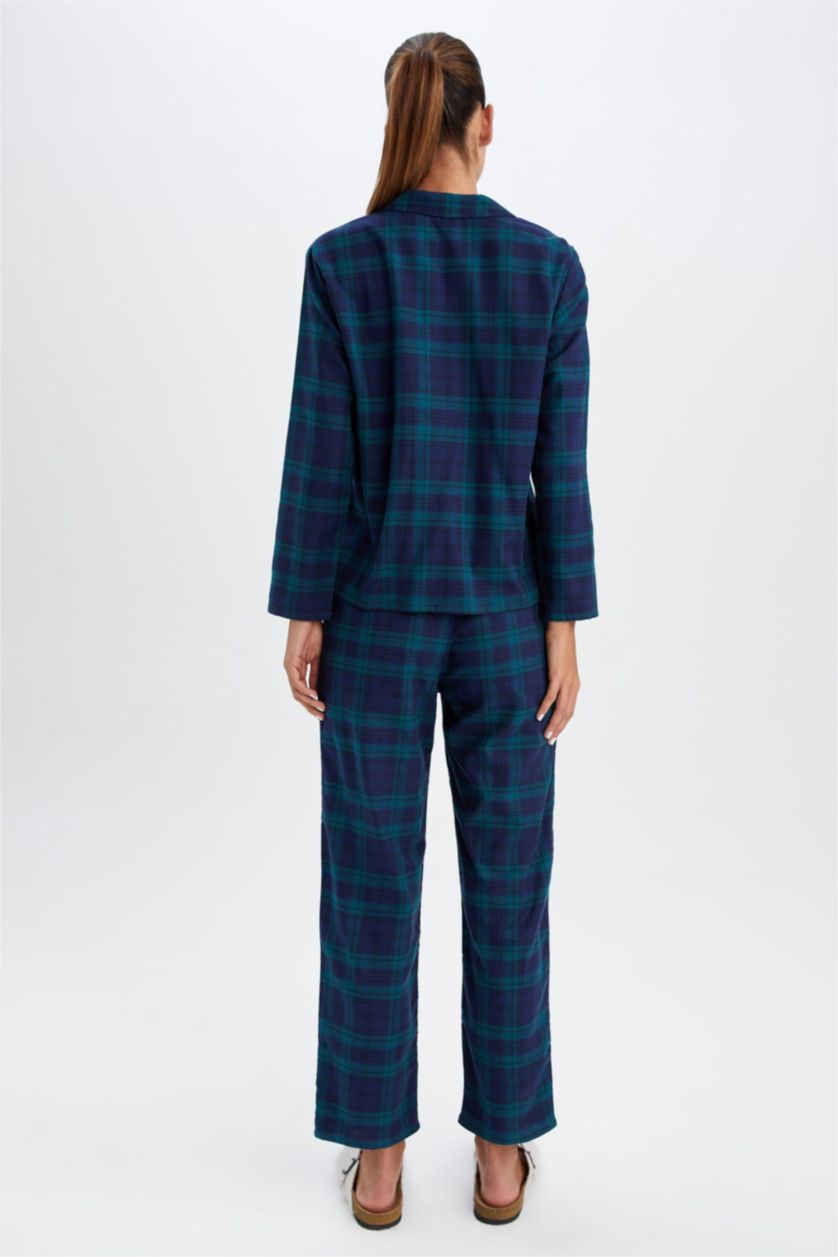 WOMAN NAVY Flanel 2 piece Set