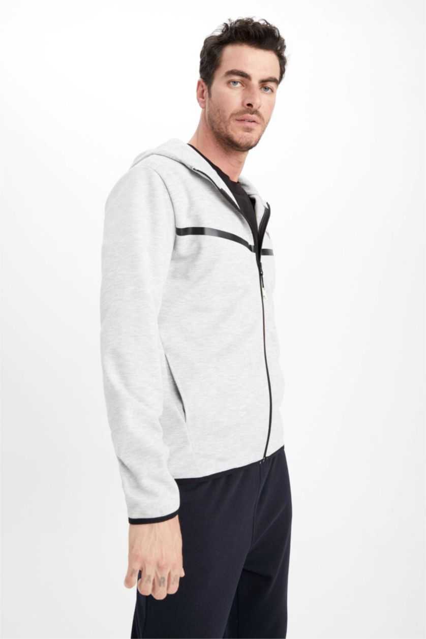 MAN Grey Melange Standard Fit Cardigan