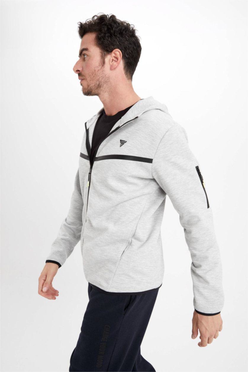 MAN Grey Melange Standard Fit Cardigan