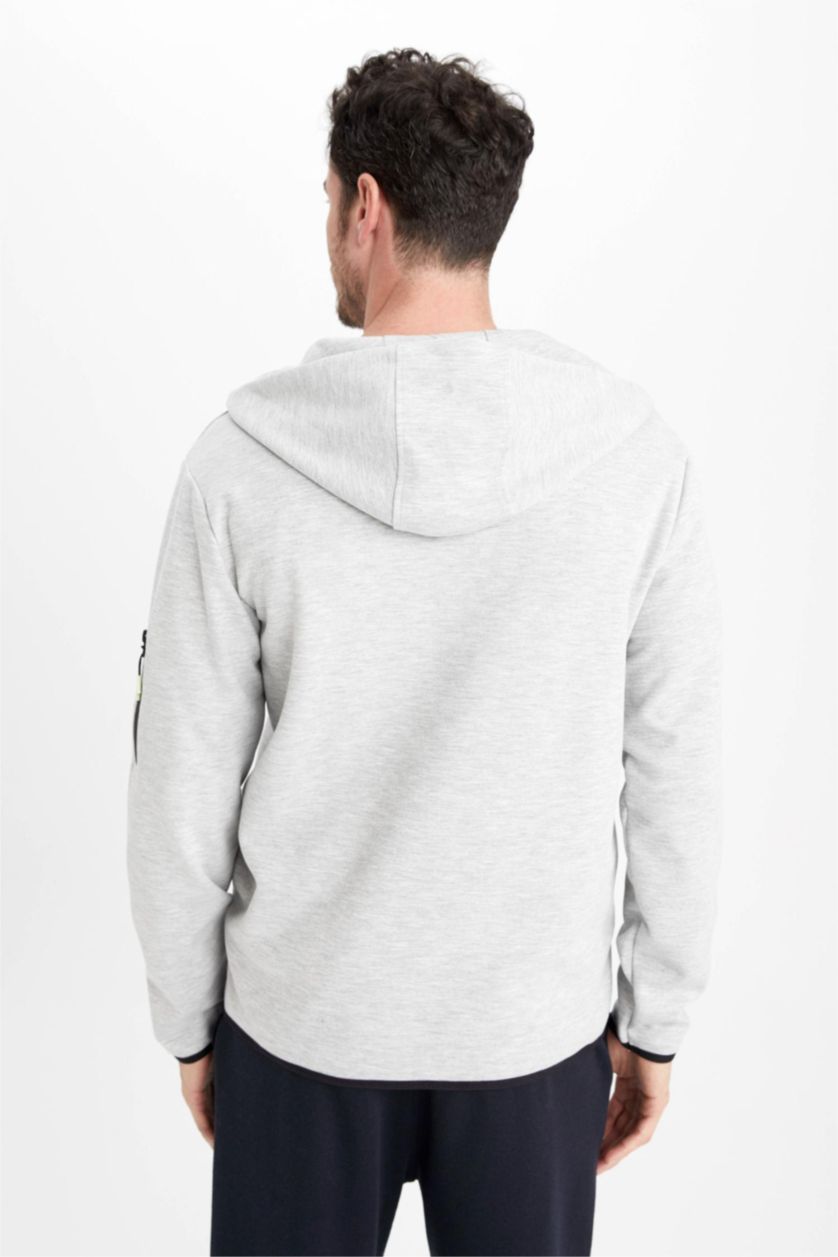 MAN Grey Melange Standard Fit Cardigan