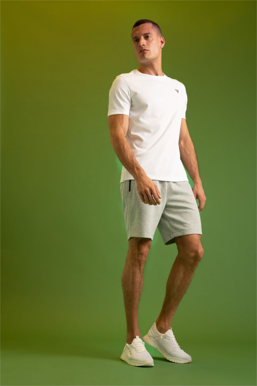 HOMME Gris Short Coupe slim raccourcie