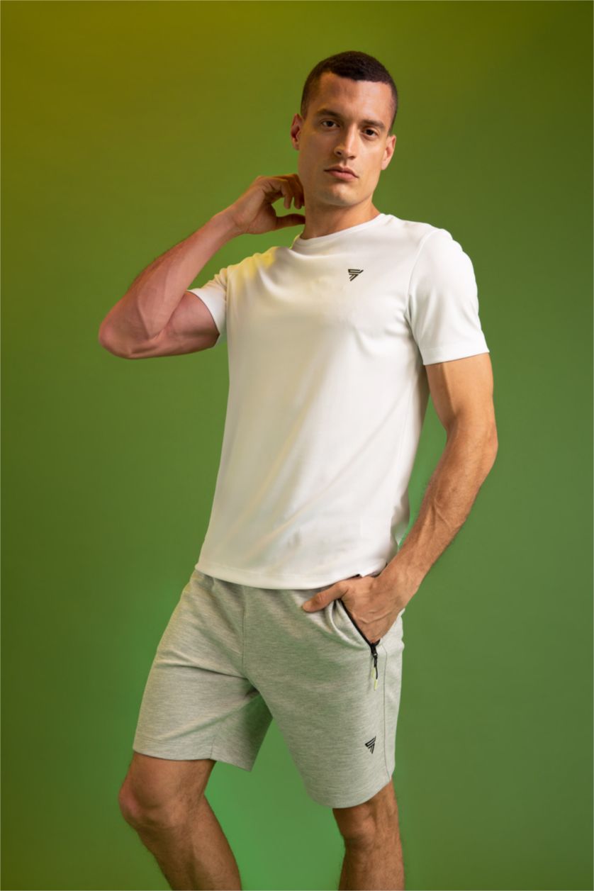 HOMME Gris Short Coupe slim raccourcie