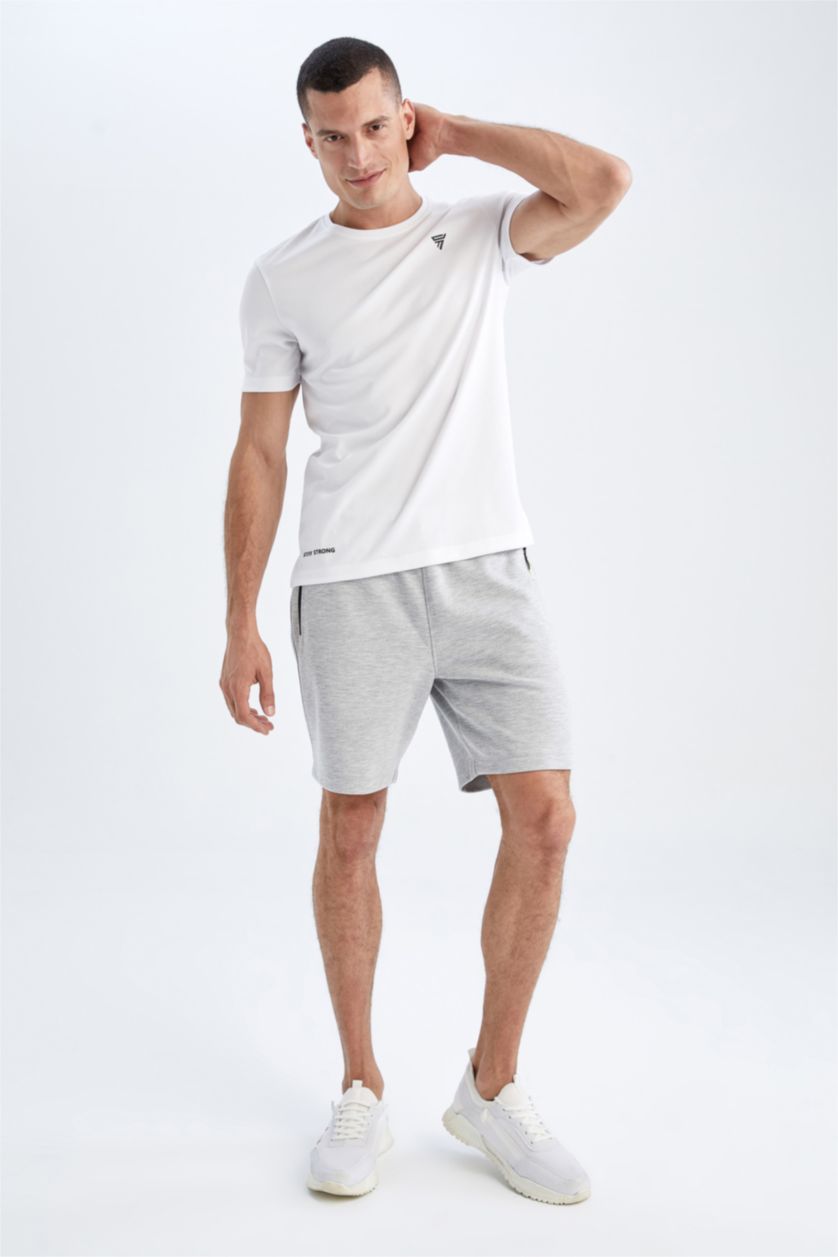 HOMME Gris Short Coupe slim raccourcie