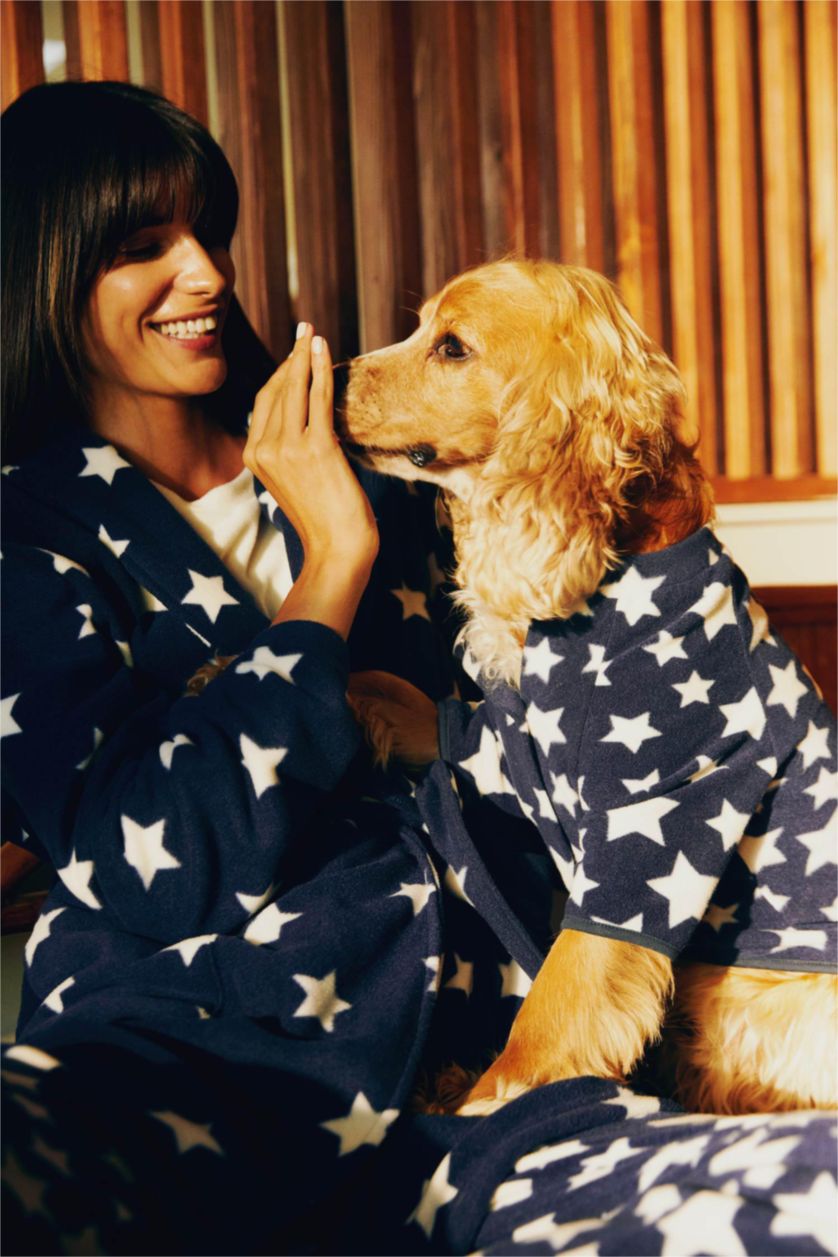 WOMAN NAVY fleece Robe