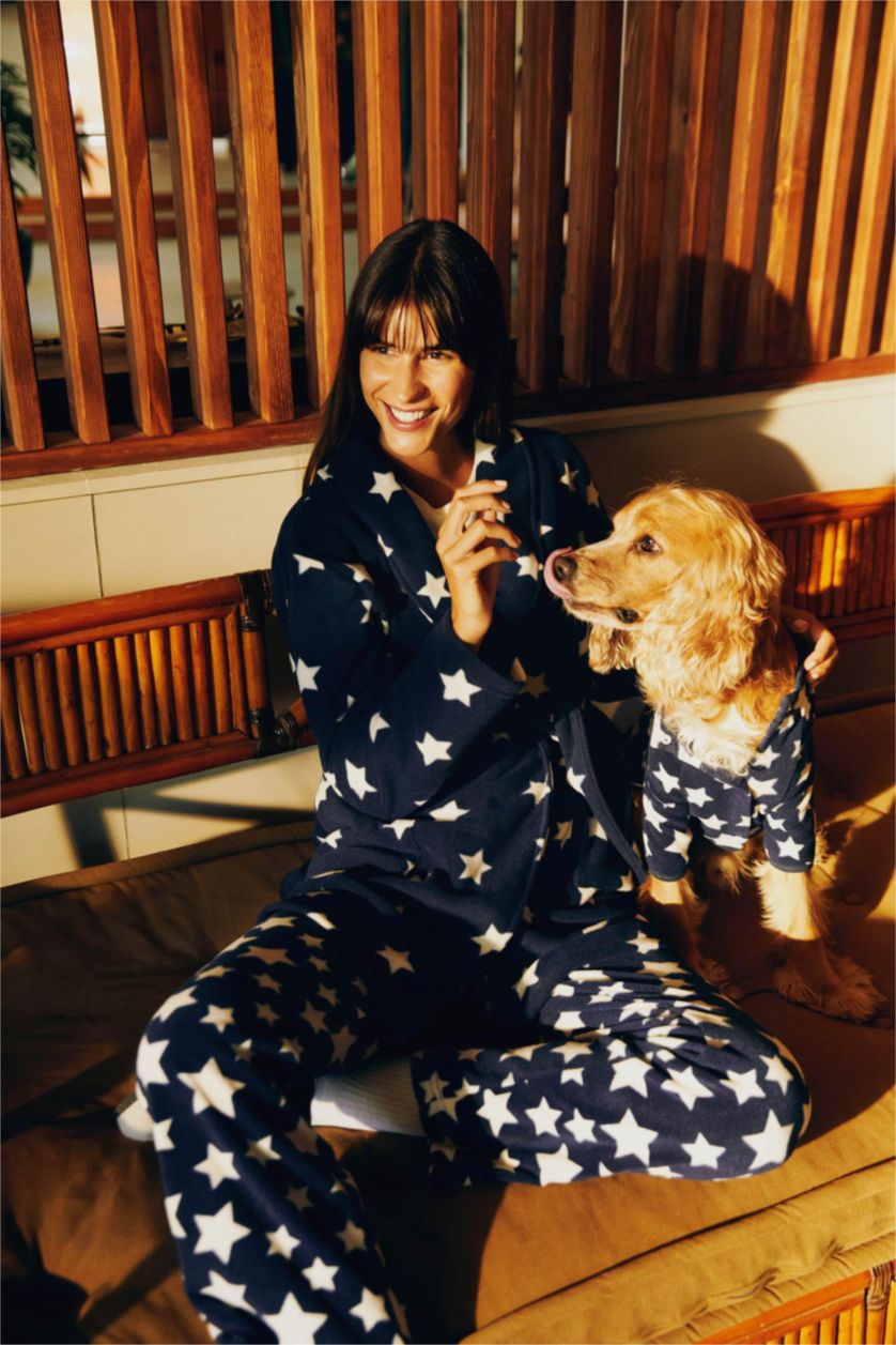 WOMAN NAVY fleece Robe
