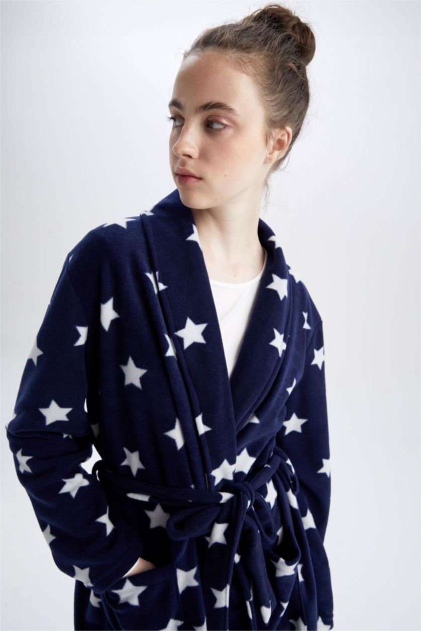 WOMAN NAVY fleece Robe