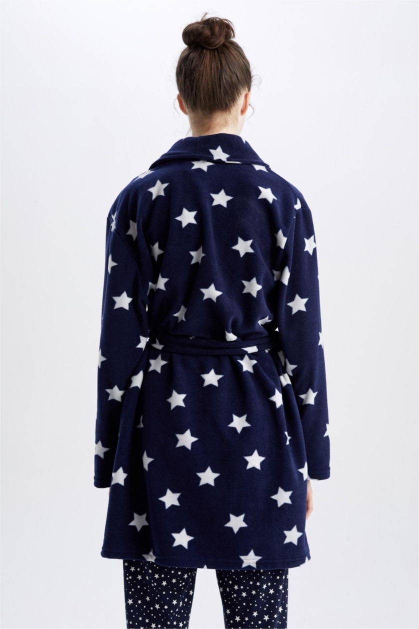 WOMAN NAVY fleece Robe