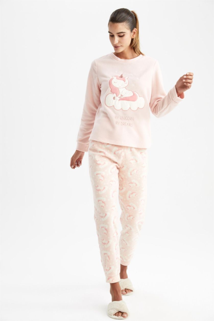 FEMME Orange Ensemble En Tricot Polaire 2