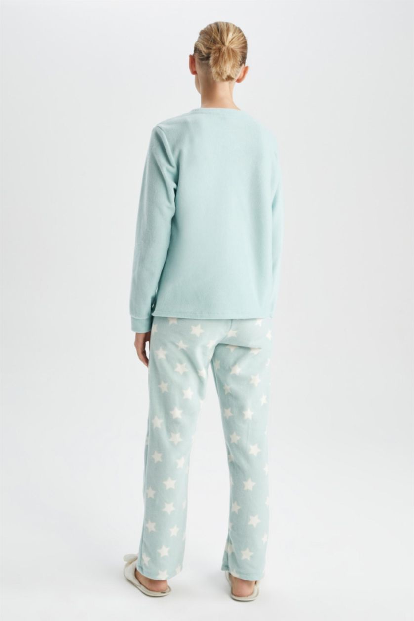 FEMME Bleu Ensemble En Tricot Polaire 2