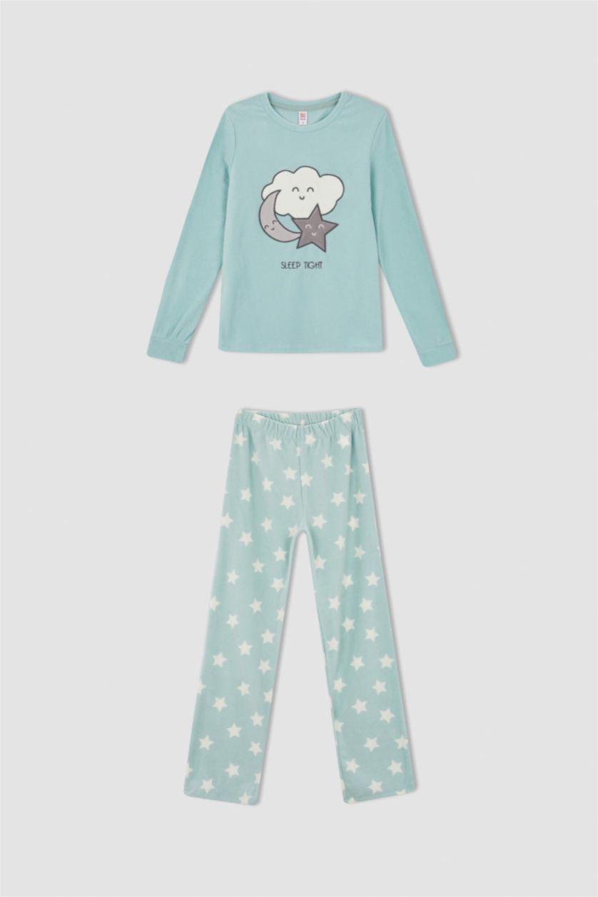 FEMME Bleu Ensemble En Tricot Polaire 2