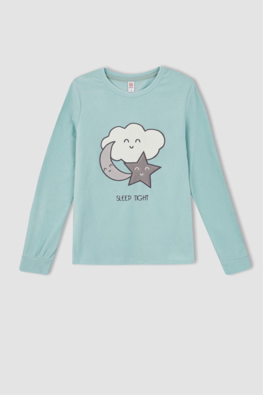 FEMME Bleu Ensemble En Tricot Polaire 2