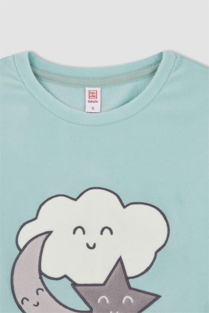 FEMME Bleu Ensemble En Tricot Polaire 2