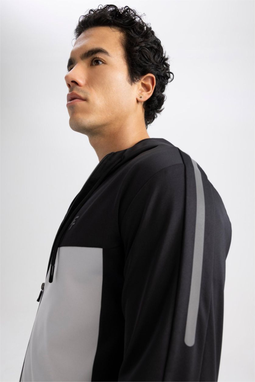 رجال أسود سويتر بقصة عادية قماش سكوبا