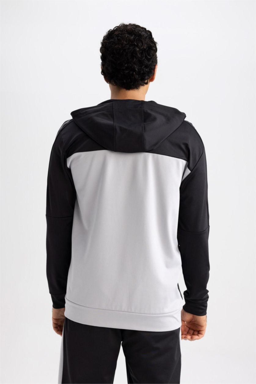 رجال أسود سويتر بقصة عادية قماش سكوبا