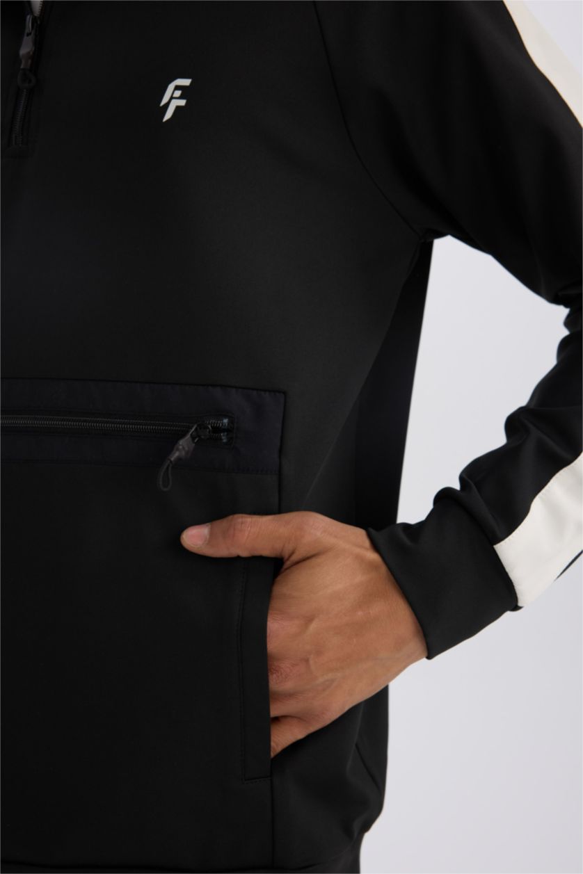 Ерлер қара стандарт пішім биік жаға Свитер