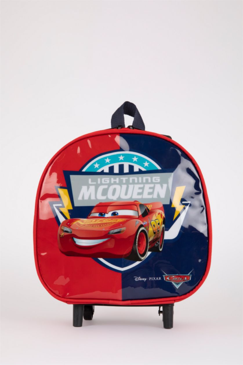 Erkek Çocuk - Genç Erkek Kırmızı Erkek Çocuk Cars Kendi Kendini Onaran Su Tutmayan Kumaş Çekçekli Sırt Çantası