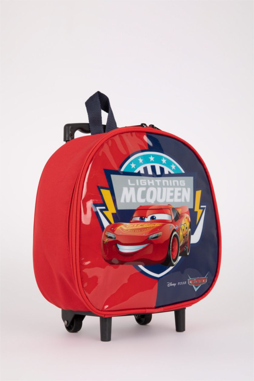 Erkek Çocuk - Genç Erkek Kırmızı Erkek Çocuk Cars Kendi Kendini Onaran Su Tutmayan Kumaş Çekçekli Sırt Çantası