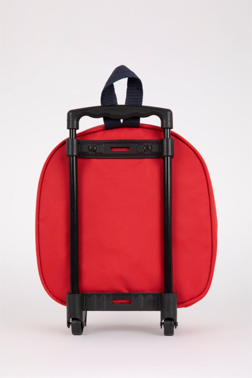 Erkek Çocuk - Genç Erkek Kırmızı Erkek Çocuk Cars Kendi Kendini Onaran Su Tutmayan Kumaş Çekçekli Sırt Çantası