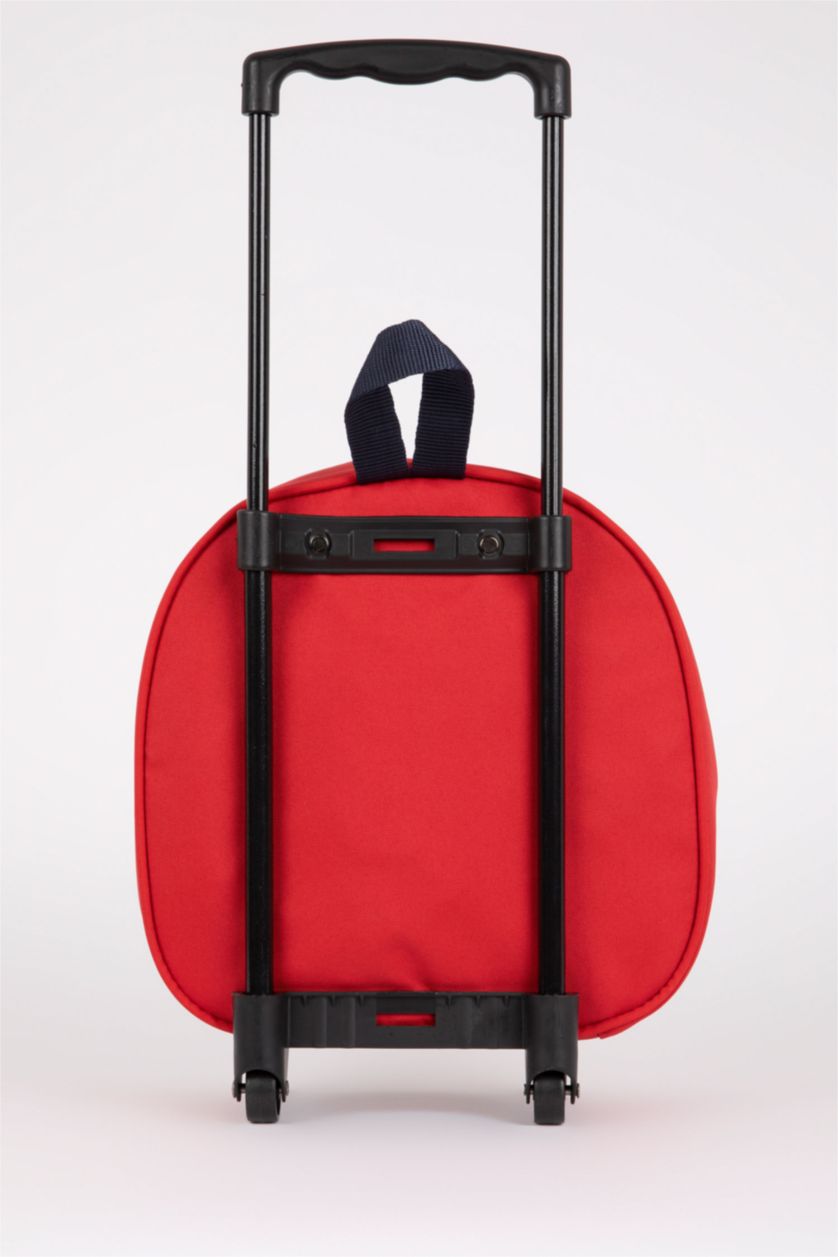 Erkek Çocuk - Genç Erkek Kırmızı Erkek Çocuk Cars Kendi Kendini Onaran Su Tutmayan Kumaş Çekçekli Sırt Çantası