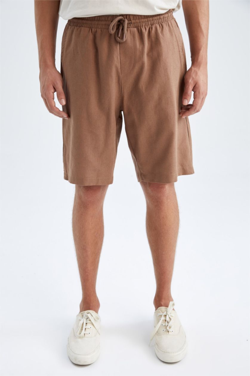 HOMME Marron Pantacourt Coupe Régulière Ourlet régulier