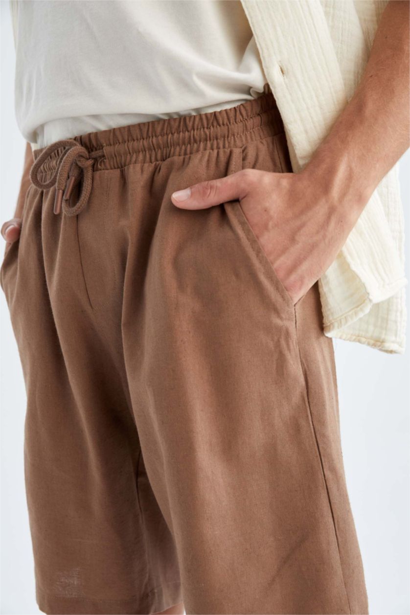 HOMME Marron Pantacourt Coupe Régulière Ourlet régulier