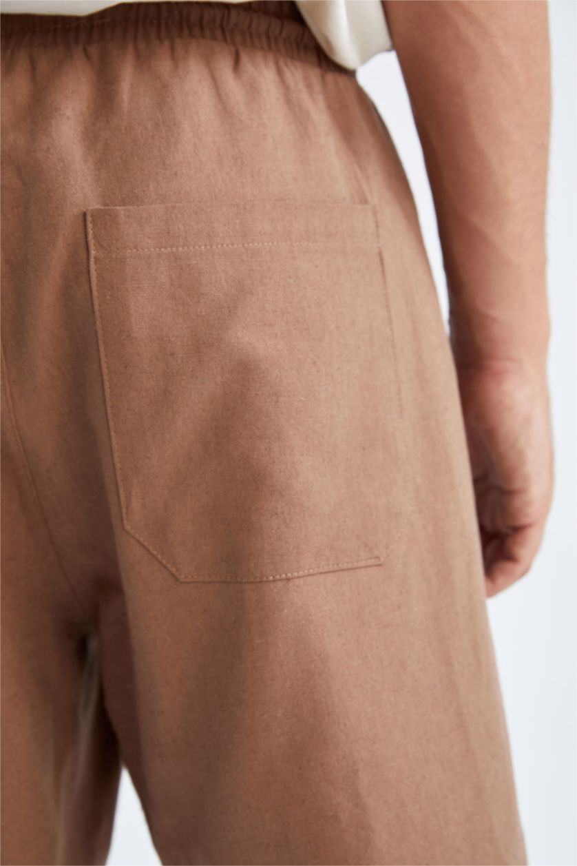 HOMME Marron Pantacourt Coupe Régulière Ourlet régulier