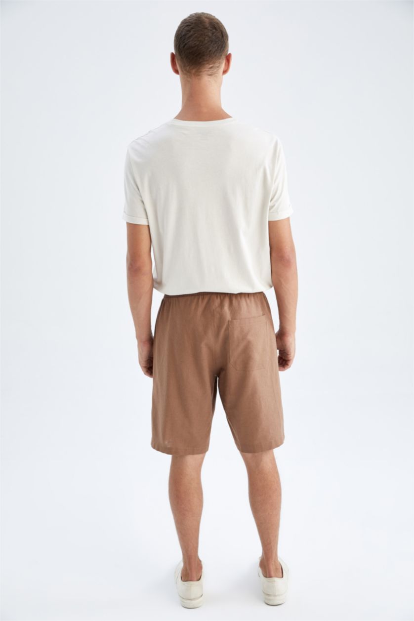 HOMME Marron Pantacourt Coupe Régulière Ourlet régulier