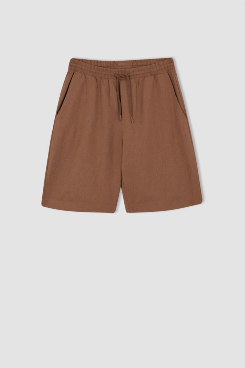 HOMME Marron Pantacourt Coupe Régulière Ourlet régulier