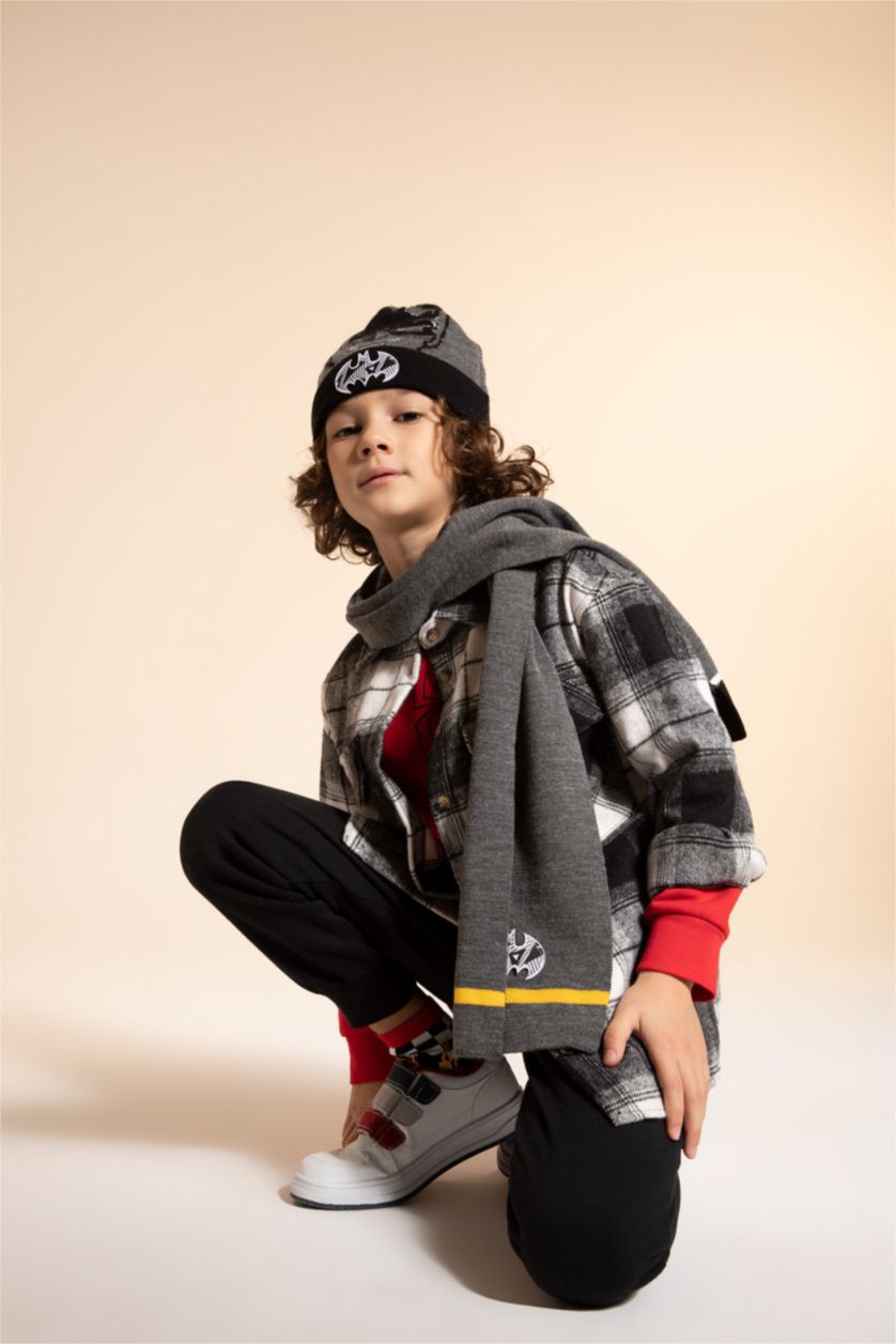 GARÇONS Gris Ensemble d'écharpe Batman 2 Garçon