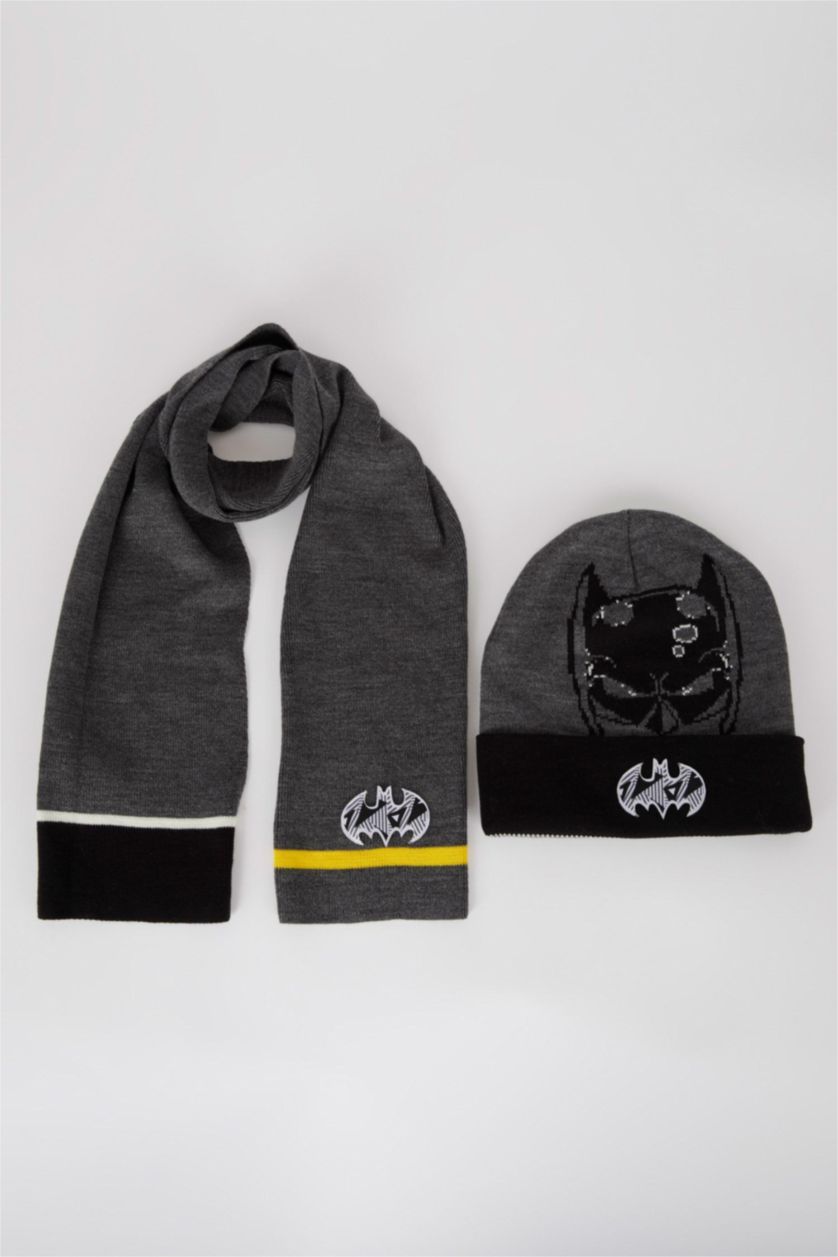 GARÇONS Gris Ensemble d'écharpe Batman 2 Garçon