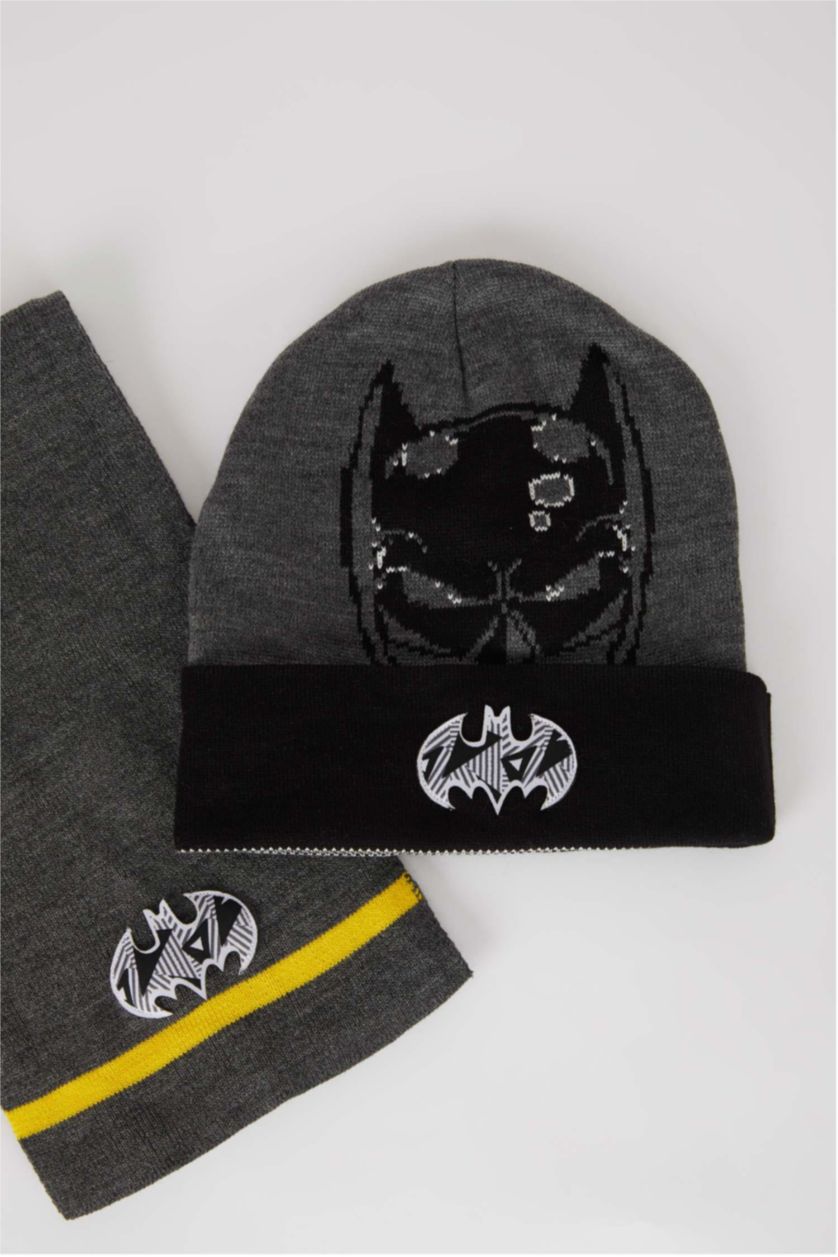 GARÇONS Gris Ensemble d'écharpe Batman 2 Garçon