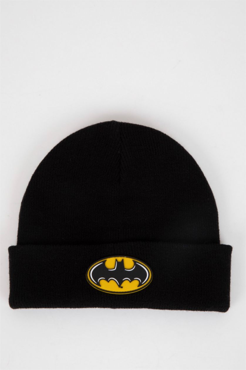 Boys & Teens Black Boy Batman Label Beanie