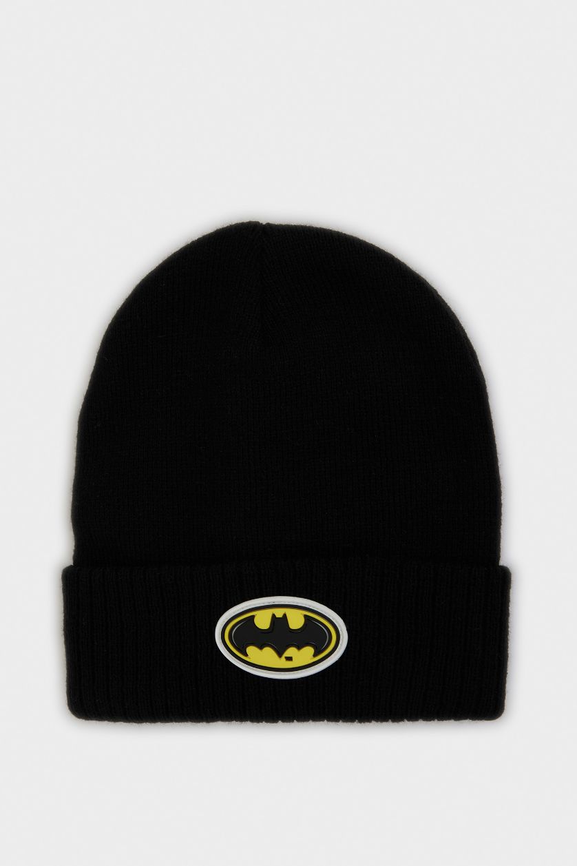GARÇONS Noir Bonnet en tricot Batman pour garçon