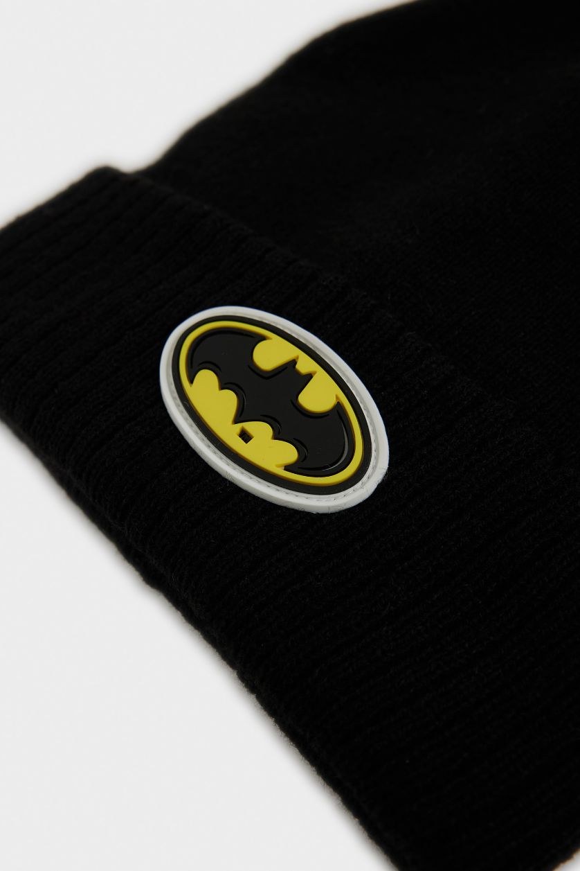 GARÇONS Noir Bonnet en tricot Batman pour garçon