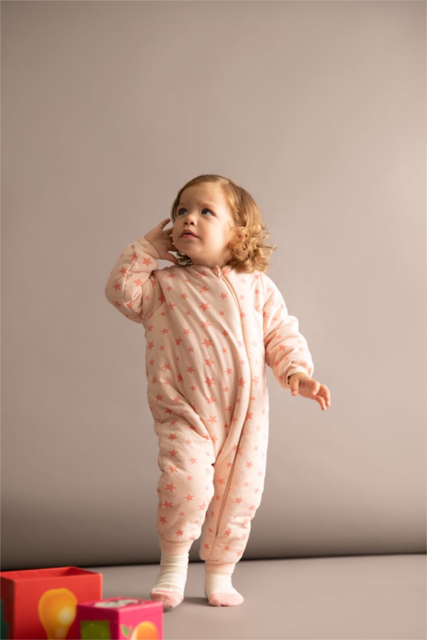 BABY GIRL Pink Baby Girl Crew Neck Sleepsuit