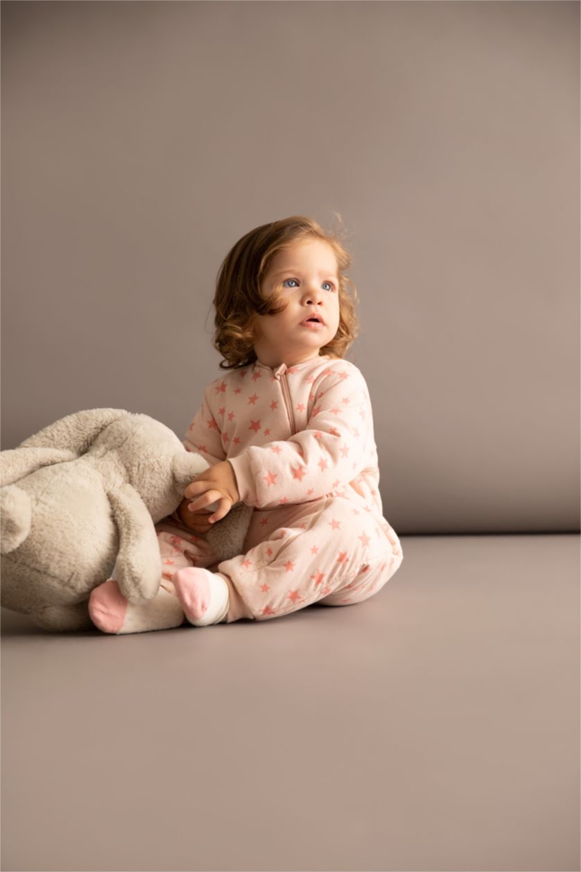 BABY GIRL Pink Baby Girl Crew Neck Sleepsuit